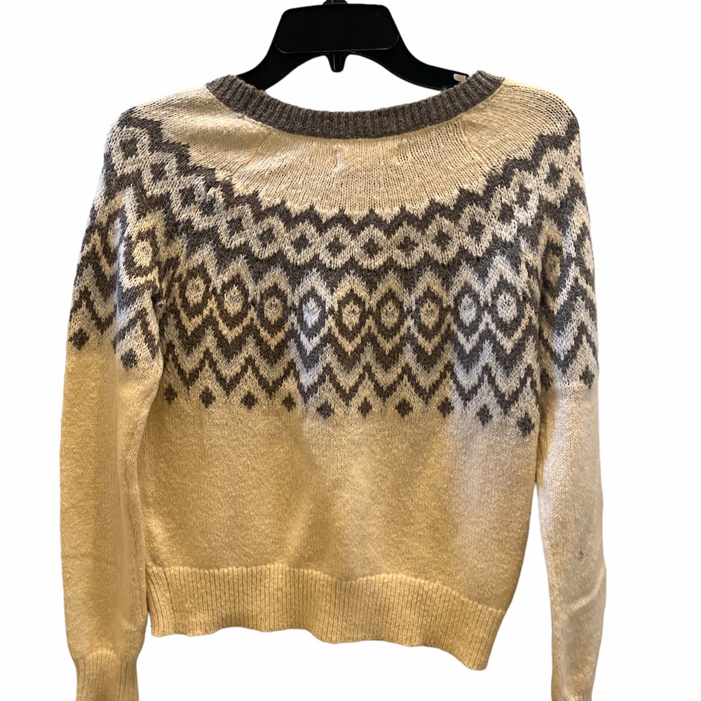 Hollister jeweled neck sweater. Cream color with gray design around neck. Sz. XS - Picture 2 of 3